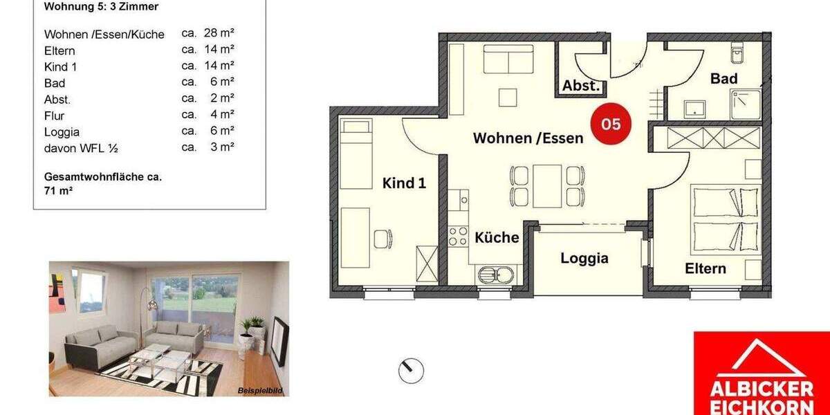 Etagenwohnung Wutöschingen - 3 Zimmer, 71 m&sup2;, 298.200&euro; | Angebot:25696607