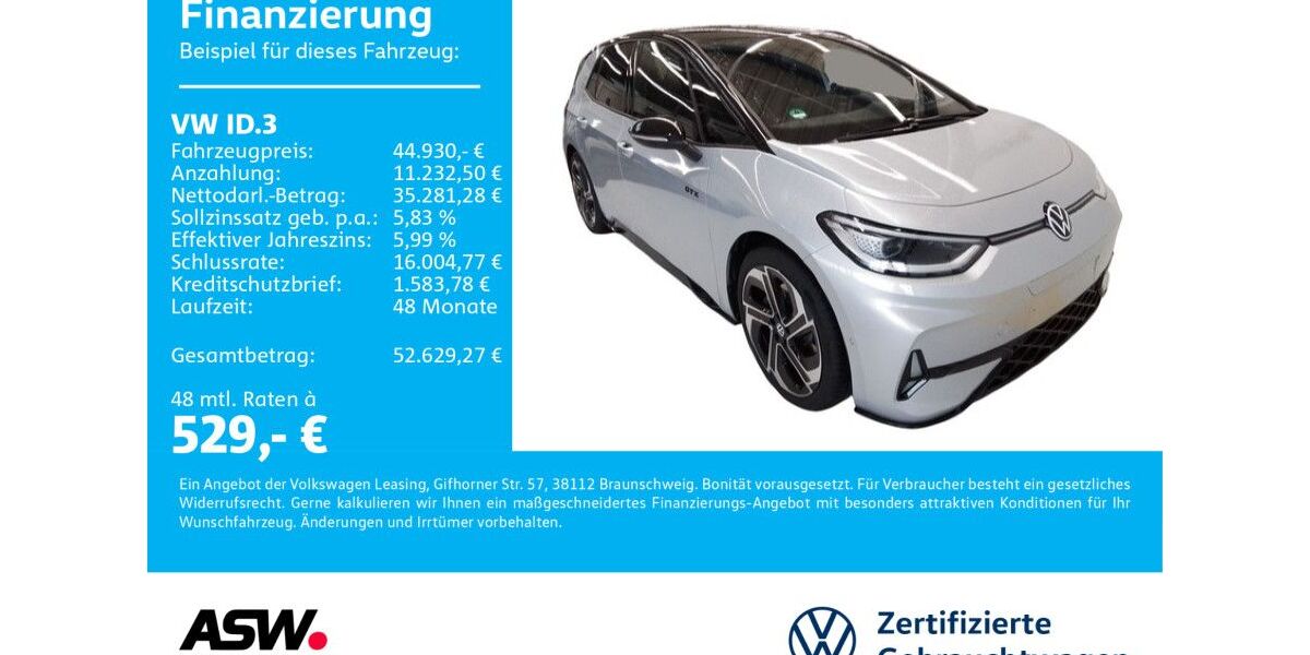 VW ID.3 1.600 km 44.930 &euro; Neckarsulm 74172