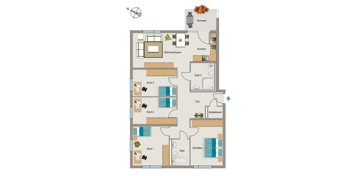 Erdgeschoßwohnung Bochum Wiemelhausen - 5 Zimmer, 112 m&sup2;, 784&euro; | Angebot:25050131