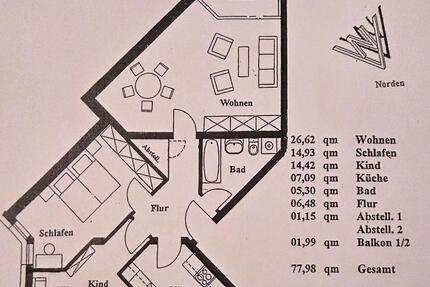 Helle 3-Raum-Wohnung mit Terrasse, Garten & 2 Stellplätzen 3 zimmer