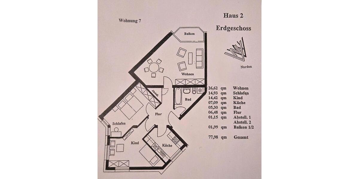 Helle 3-Raum-Wohnung mit Terrasse, Garten & 2 Stellplätzen 3 zimmer