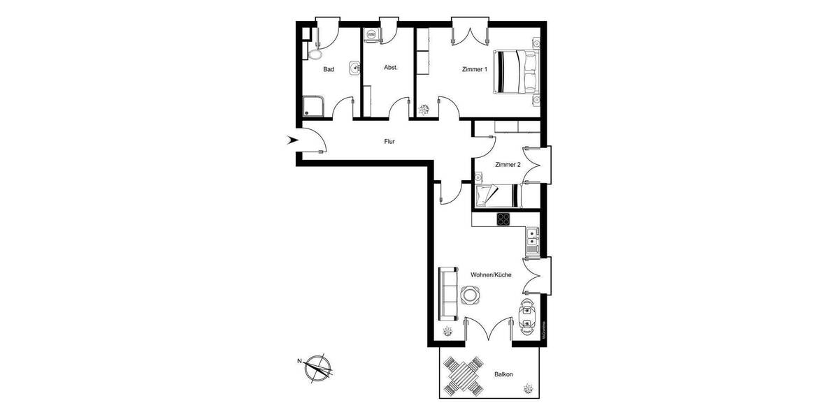 Etagenwohnung Bad Bevensen / Medingen Klein Bünstorf - 3 Zimmer, 82 m&sup2;, 860&euro; | Angebot:25801327