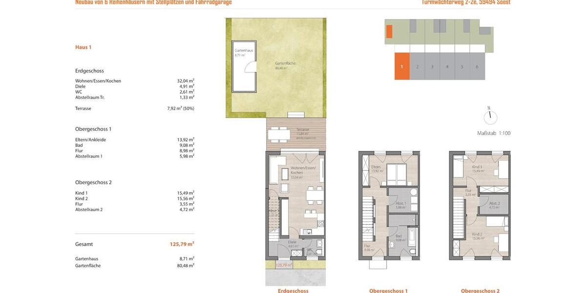 Reihenhaus Soest - 4 Zimmer, 125 m&sup2;, 12&euro; | Angebot:26087659