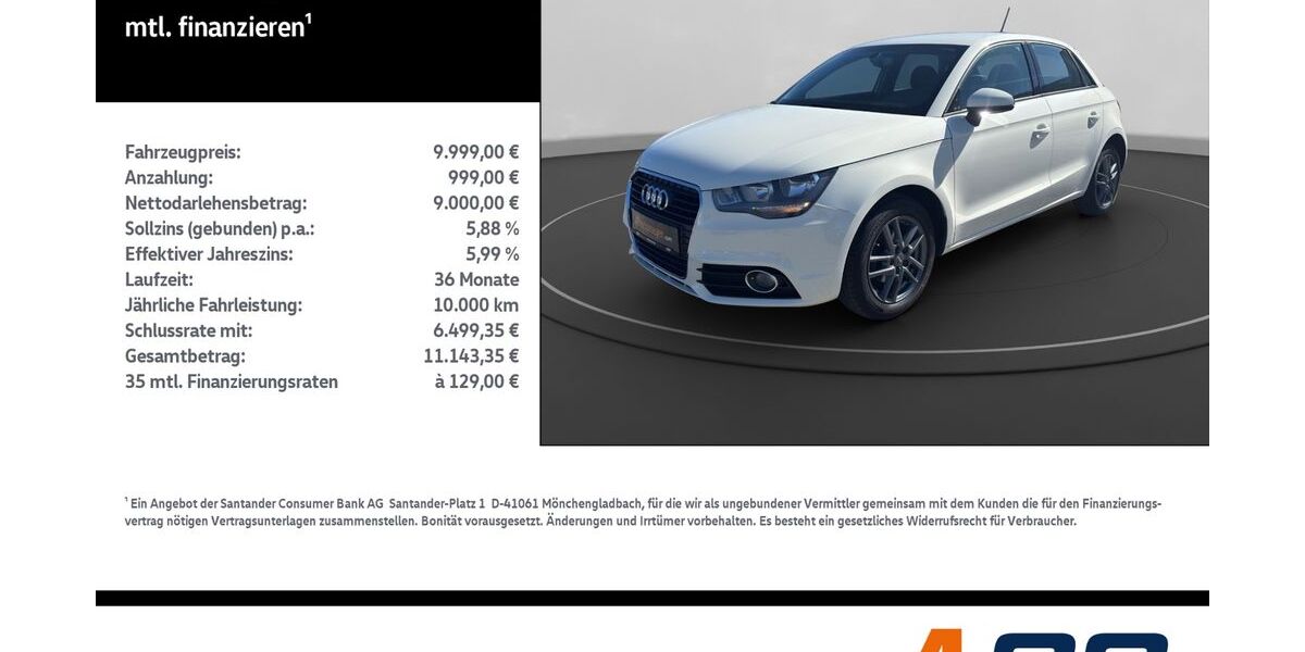 Audi A1 121.399 km 9.999 &euro; Leinefelde-Worbis/DE 37327