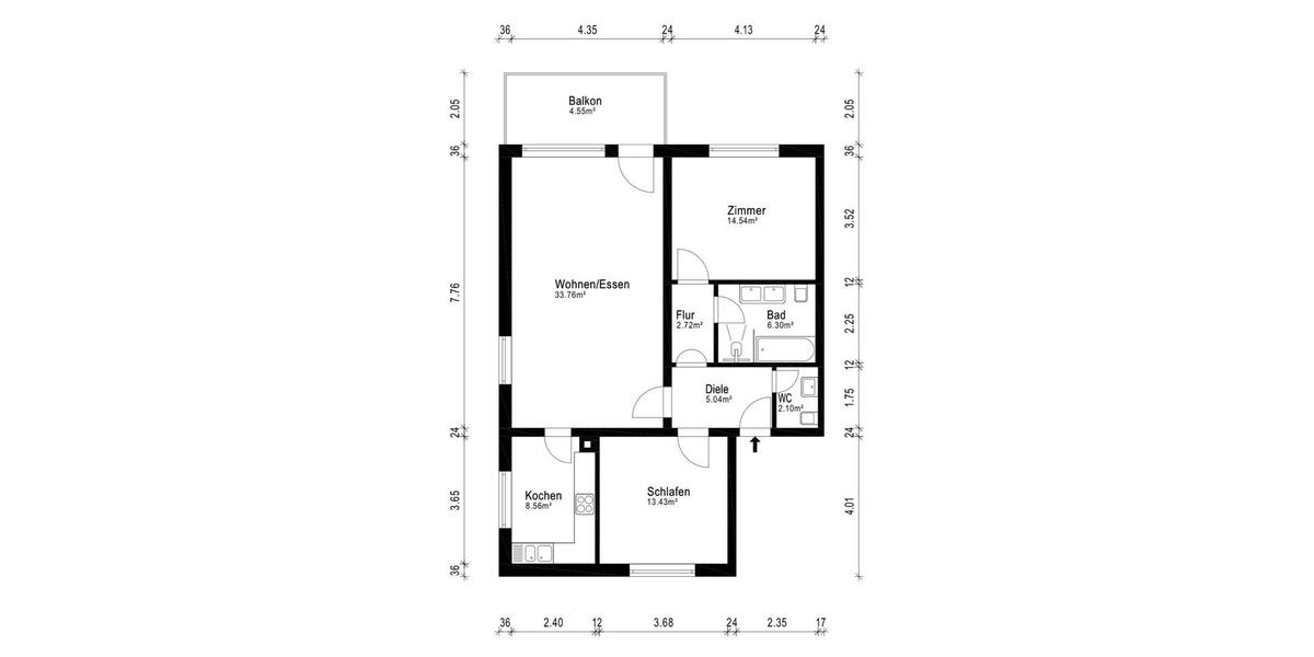 Hochparterre Kehl - 3.5 Zimmer, 91 m&sup2;, 319.000&euro; | Angebot:27131999
