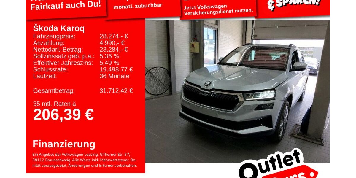 Skoda Karoq 32.647 km 27.991 &euro; Mannheim 68309