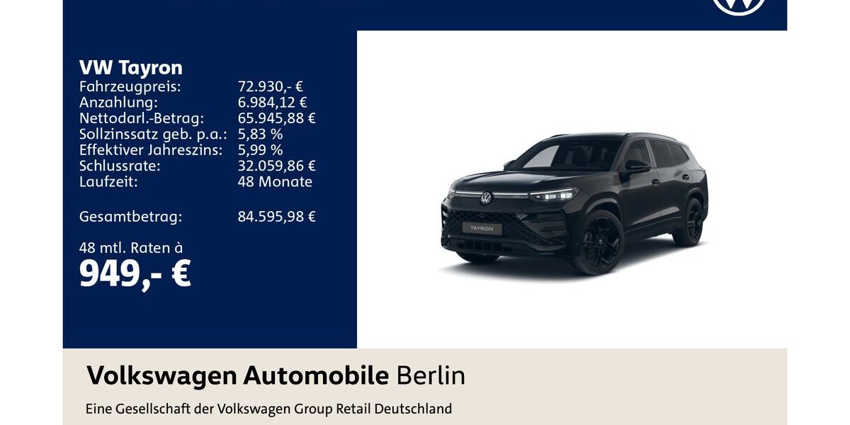 VW Tayron 3.000 km 72.930 &euro; Berlin 12681