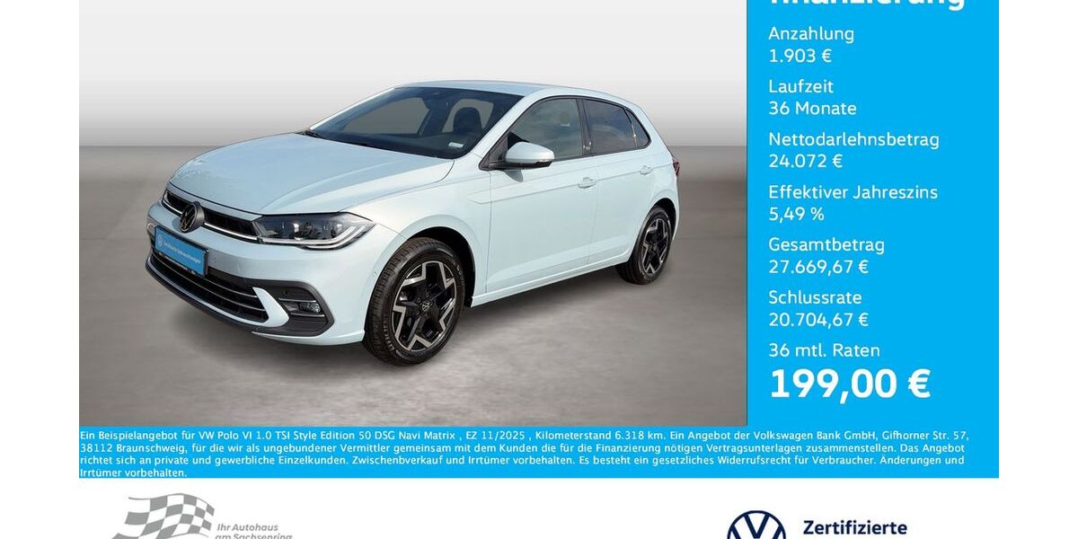 VW Polo 6.318 km 24.975 &euro; Bernsdorf 09337