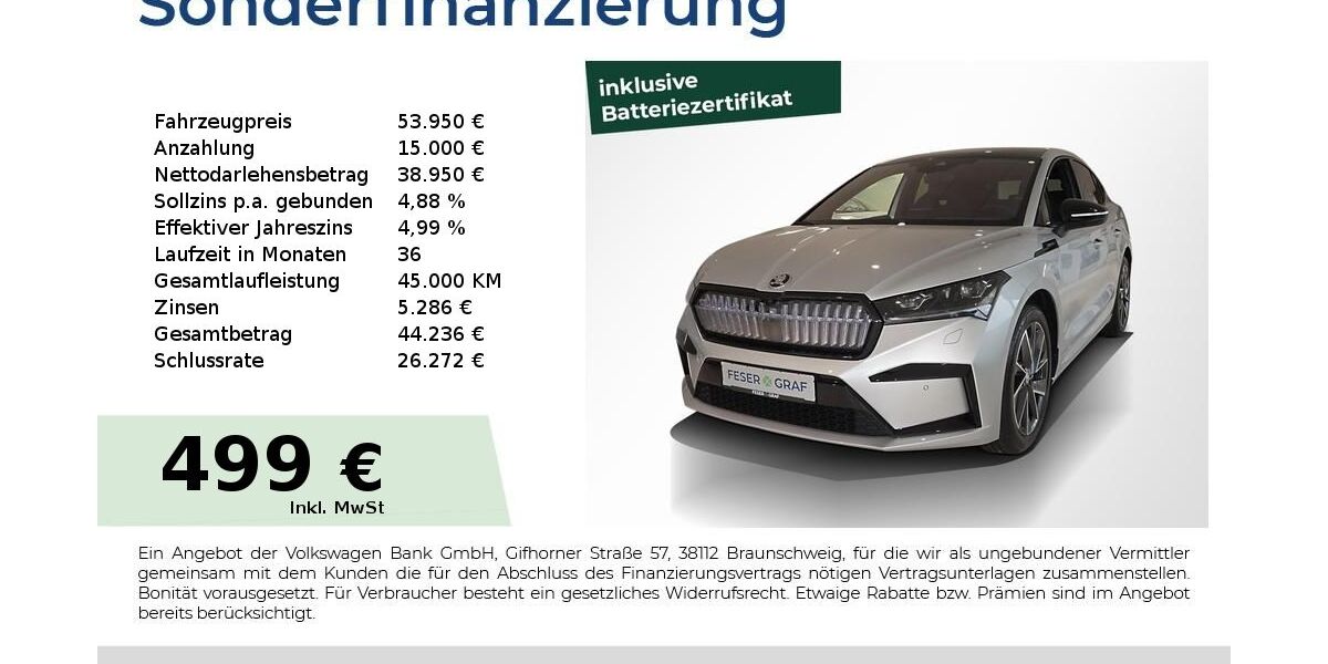 Skoda Enyaq 9.750 km 47.950 &euro; Lauf an der Pegnitz 91207