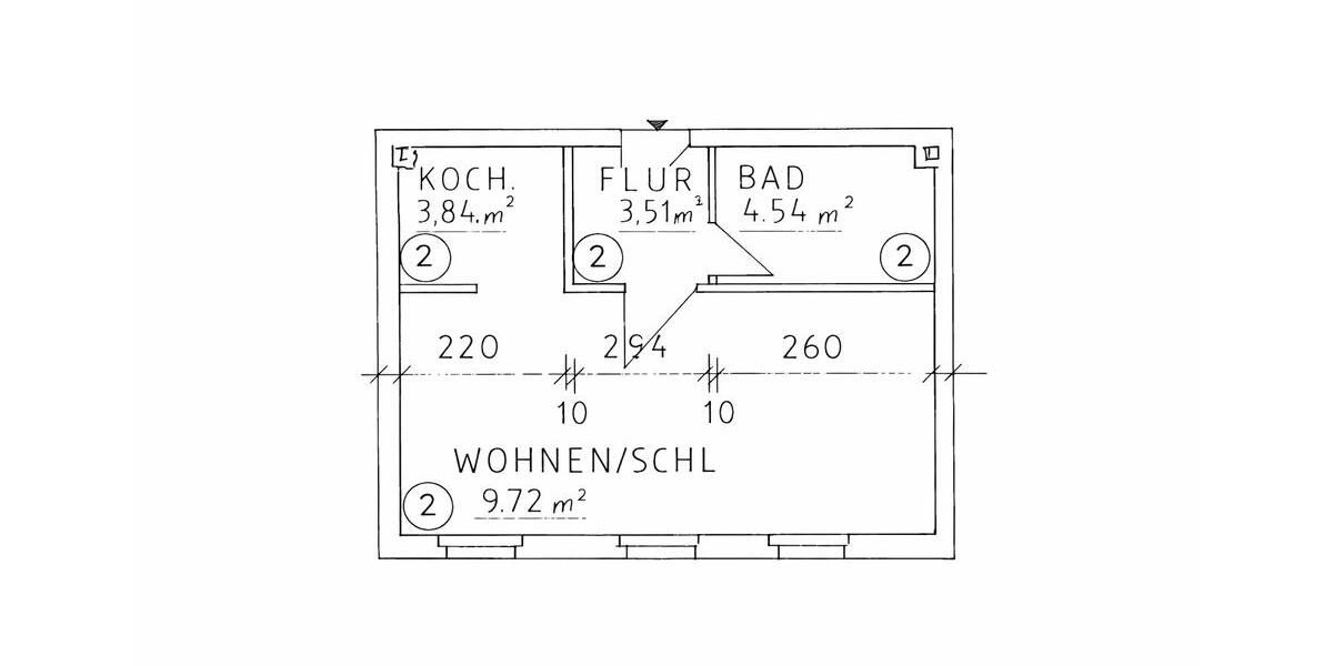 Erdgeschoßwohnung Chemnitz Ebersdorf - 1 Zimmer, 33 m&sup2;, 29.000&euro; | Angebot:26221827