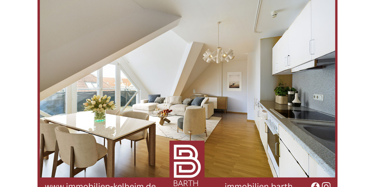 Helle Dachgeschosswohnung mit großen Balkon und tollem Ausblick 3 zimmer