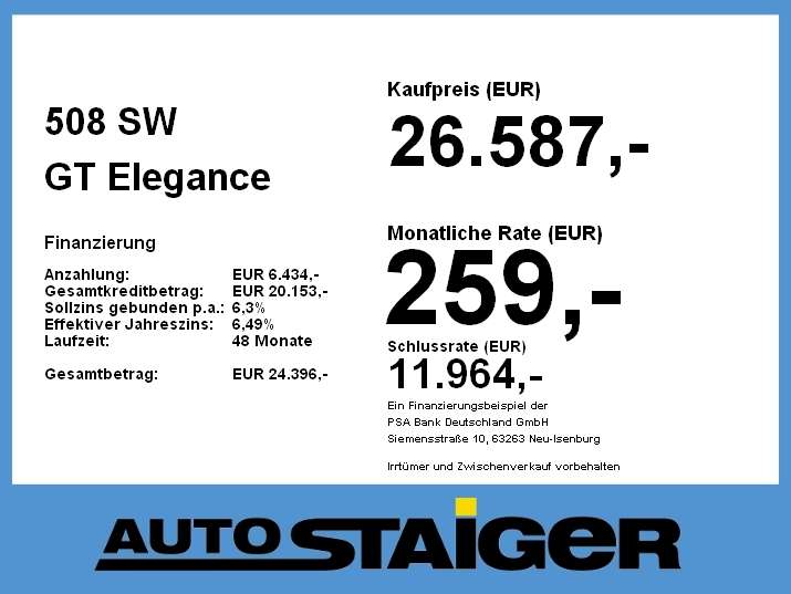 Peugeot 508 20.157 km 26.587 &euro; Stuttgart 70376