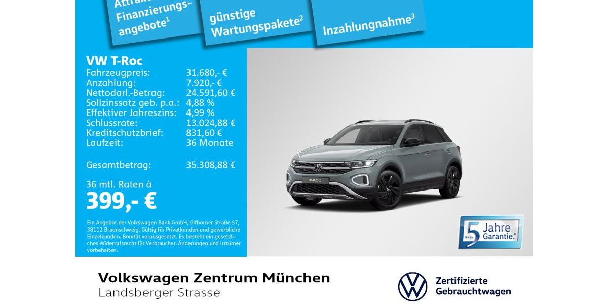 VW T-Roc 3.171 km 31.680 &euro; München 80687