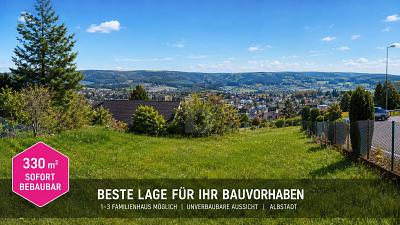 BESTLAGE MIT UNVERBAUBARER AUSSICHT  ERSCHL. BAUGRSTCK - Grundstück Albstadt Gemarkung Onstmettingen | Angebot:26474964