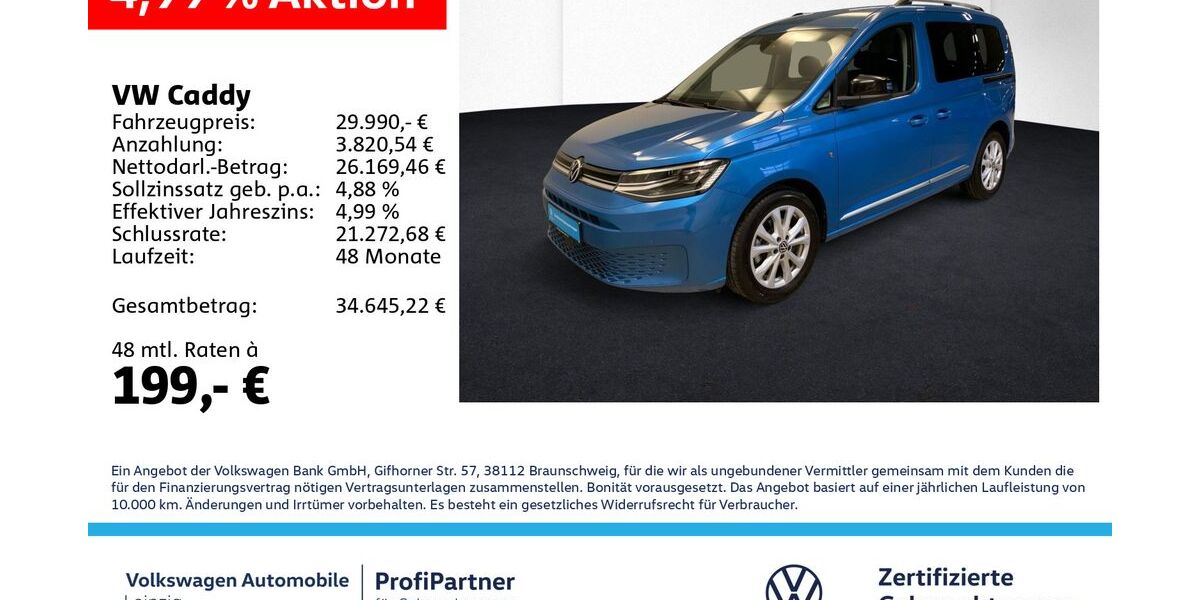 VW Caddy 14.789 km 29.420 &euro; Leipzig 04178