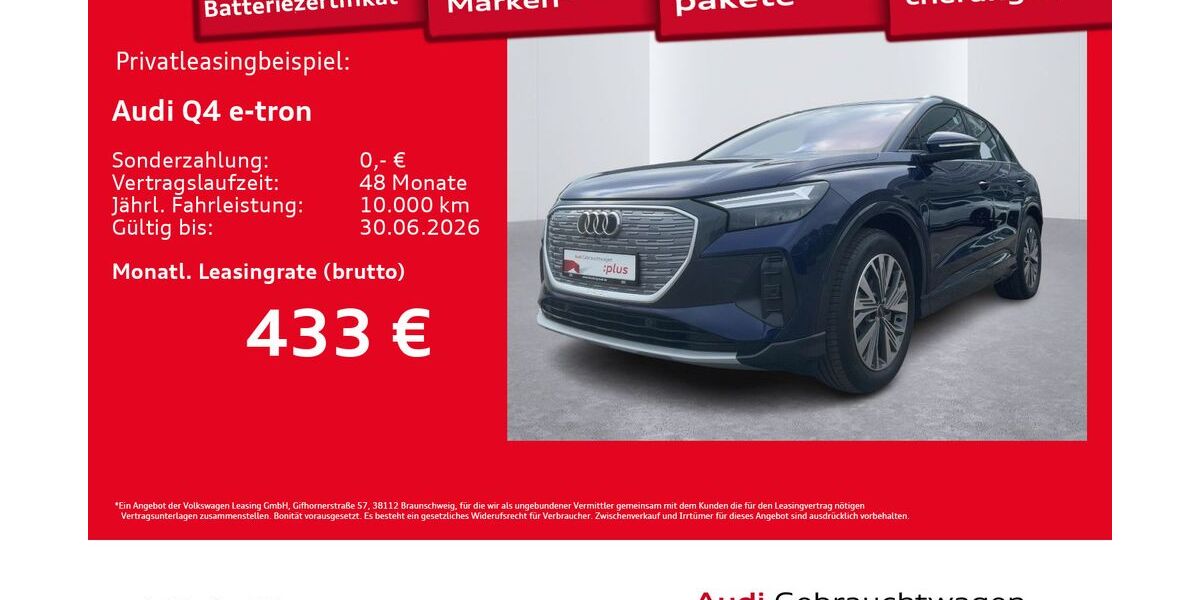 Audi Q4 e-tron 1.805 km 44.490 &euro; Hamburg 20537
