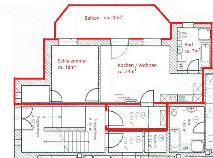 Etagenwohnung Hirschberg - 2 Zimmer, 63 m&sup2;, 460&euro; | Angebot:26381316