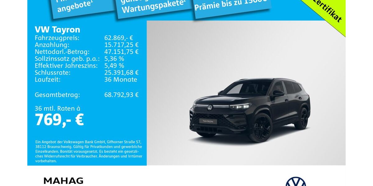 VW Tayron 3.000 km 62.869 &euro; Dachau 85221