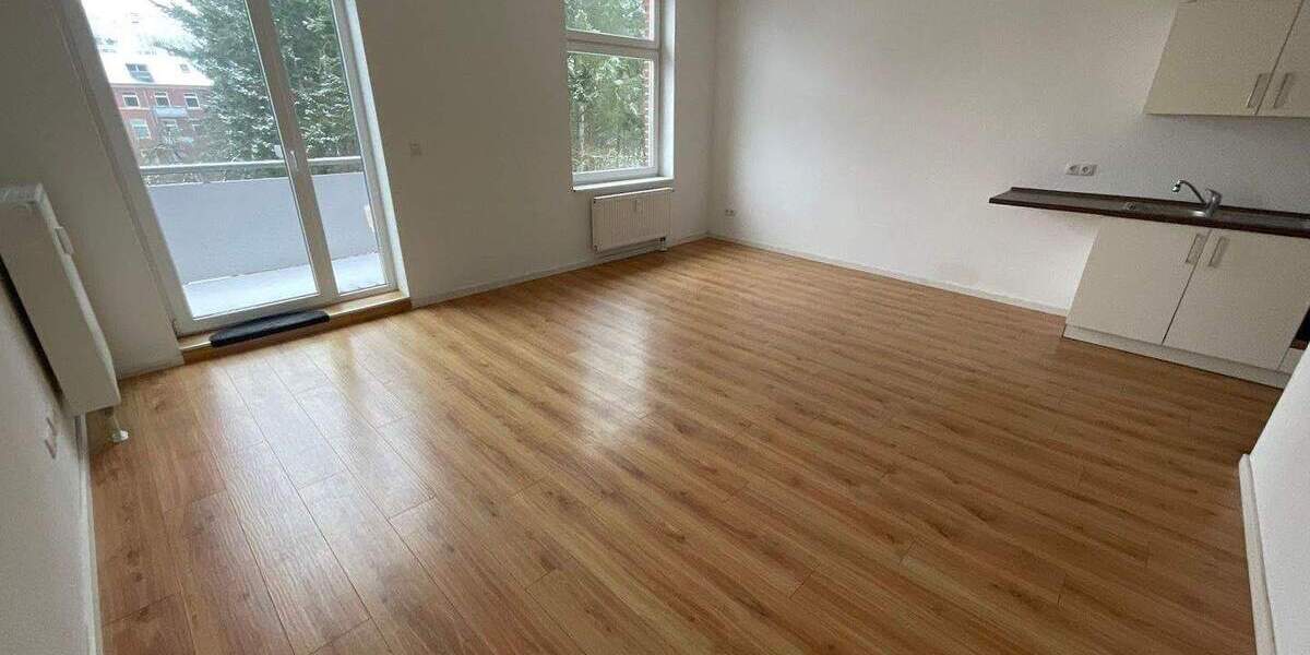 Moderner Grundriss mit geräumiger Wohnküche und Balkon 1 zimmer