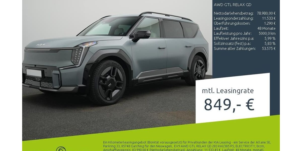Kia EV9 1.500 km 78.980 &euro; Borken 46325