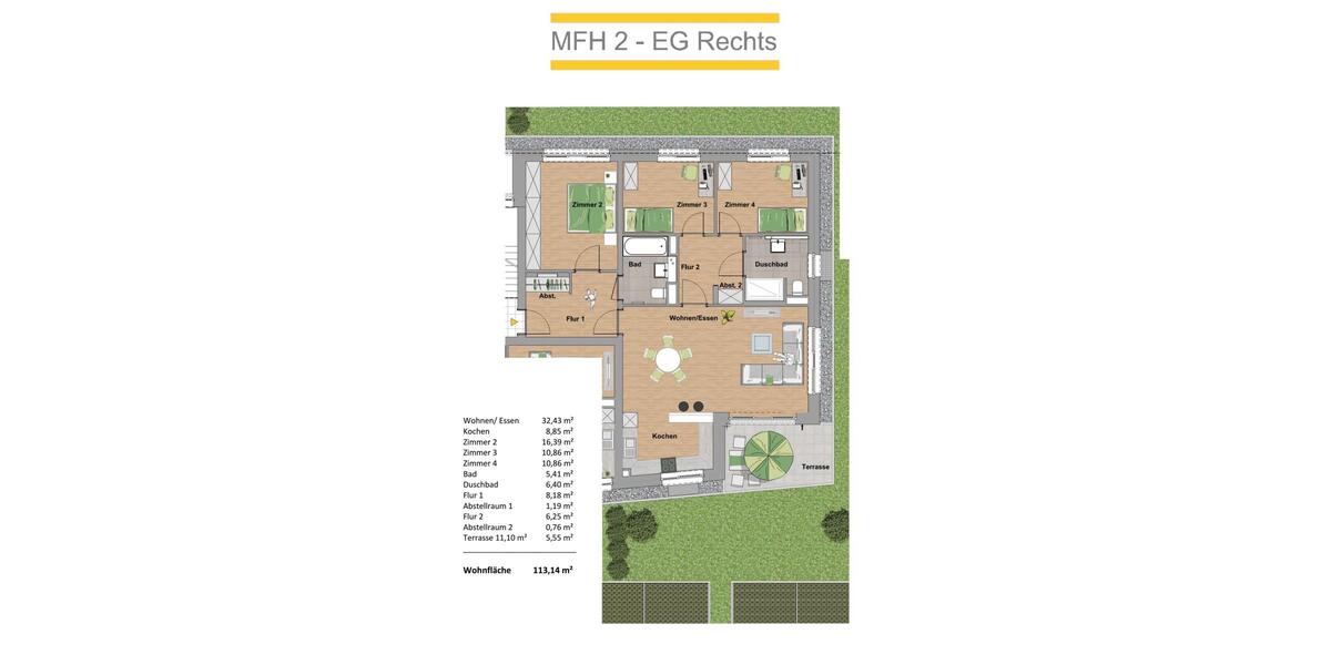 Moderne helle Wohnung mit Garten im KFW 40 Energiesparhaus in Top Wohnlage Trier - Erdgeschoßwohnung Trier Nord | Angebot:27004250