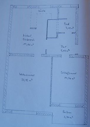 Wohnung im EG mit Balkon, Garage und Stellplatz in ruhiger Lage ... sucht lebensälteren Mieter ... 2 zimmer