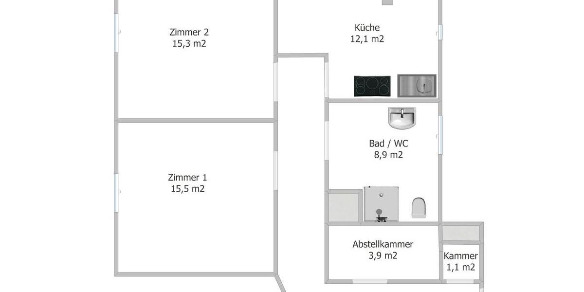 Dachgeschoßwohnung Leverkusen Opladen - 2 Zimmer, 72 m&sup2;, 940&euro; | Angebot:26414575