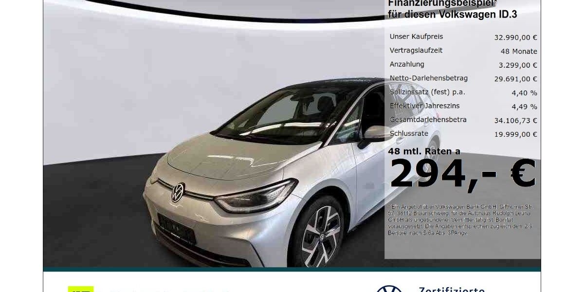 VW ID.3 10.900 km 32.480 € Leuna 06237