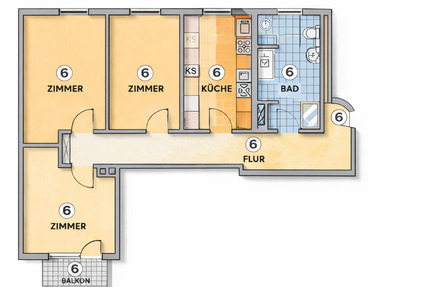 Wohnung Marburg Biegenviertel - 3 Zimmer, 77 m&sup2;, 1.100&euro; | Angebot:25483339