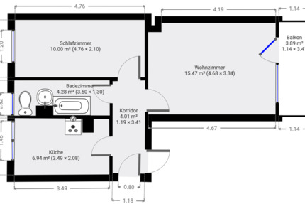 2-Zimmer-Wohnung saniert 2 zimmer