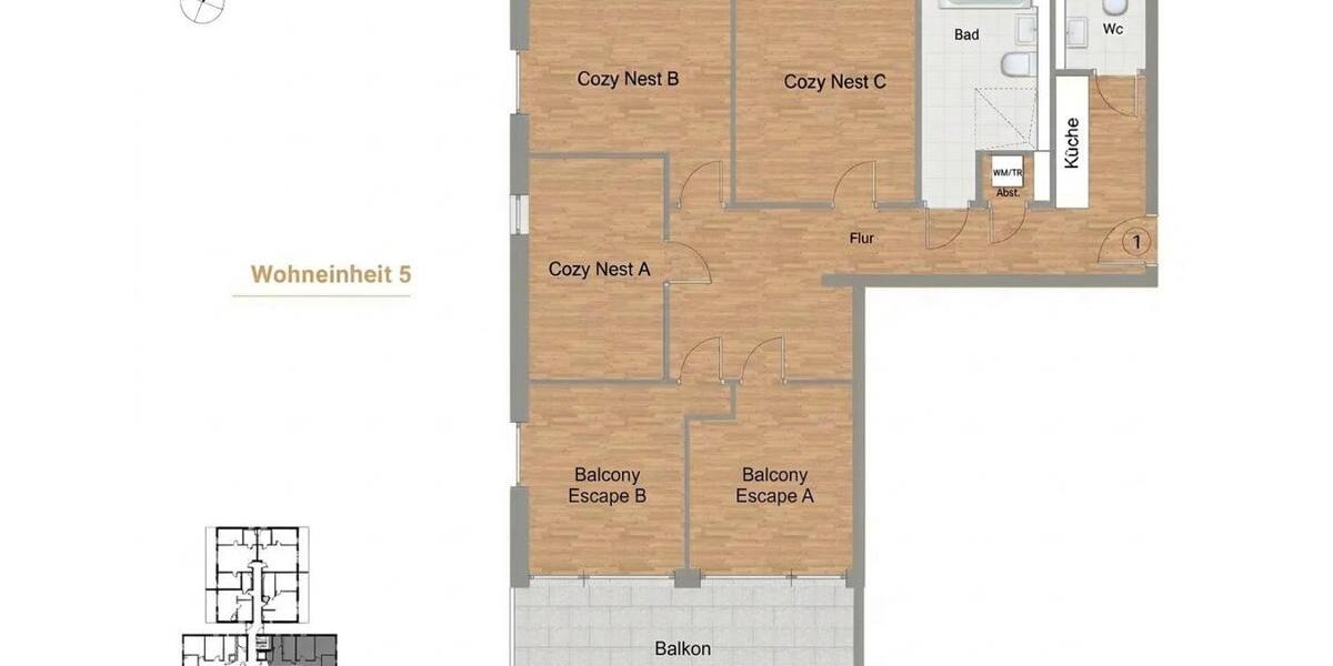 Etagenwohnung Augsburg - 5 Zimmer, 20 m&sup2;, 520&euro; | Angebot:25638263