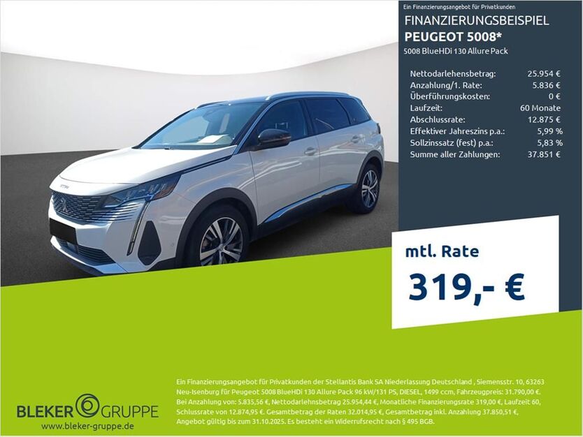 Peugeot 5008 32.338 km 29.980 € Dülmen 48249