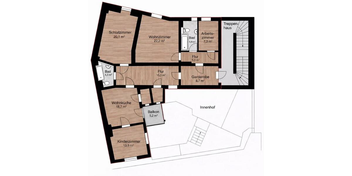 Etagenwohnung Auerbach/Vogtland Vogtland - 4.5 Zimmer, 125 m&sup2;, 740&euro; | Angebot:26413678