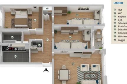 Wohnung Pfullingen - 4 Zimmer, 87 m&sup2;, 1.400&euro; | Angebot:24677397