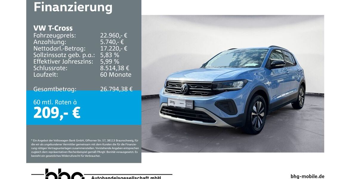 VW T-Cross 6.258 km 22.960 &euro; Metzingen 72555