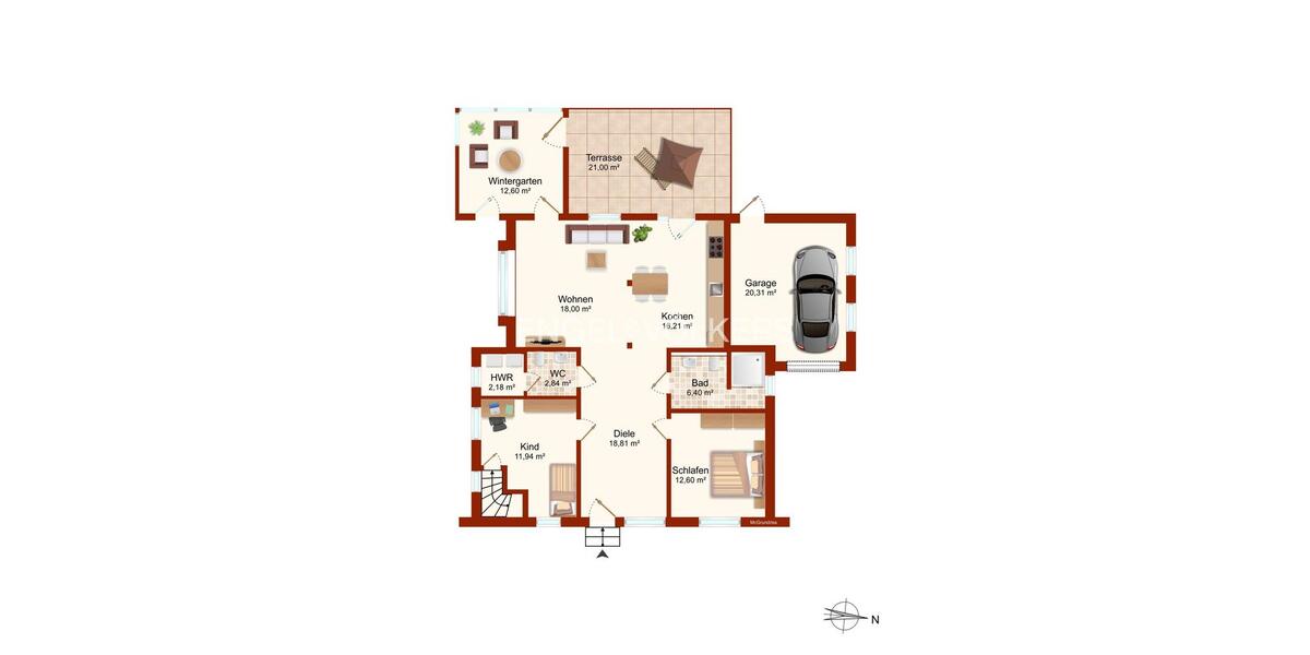 Bungalow Wangerland - 3 Zimmer, 108 m&sup2;, 1.100&euro; | Angebot:25571013