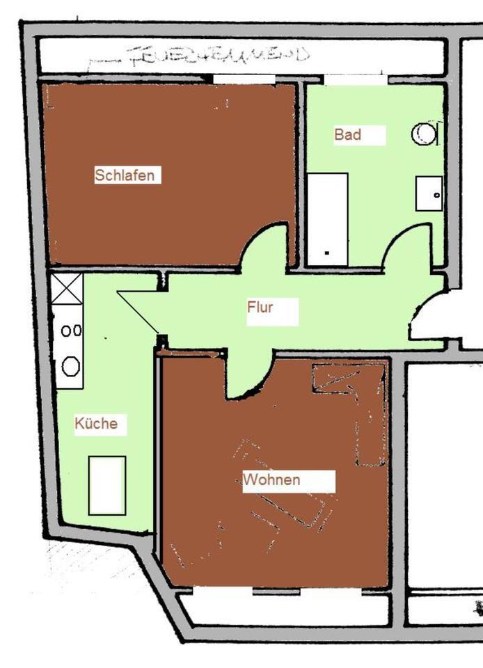 2 Zi FerienWohnung 4 Betten BA Altstadt am Wasser Stellplatz v pv
