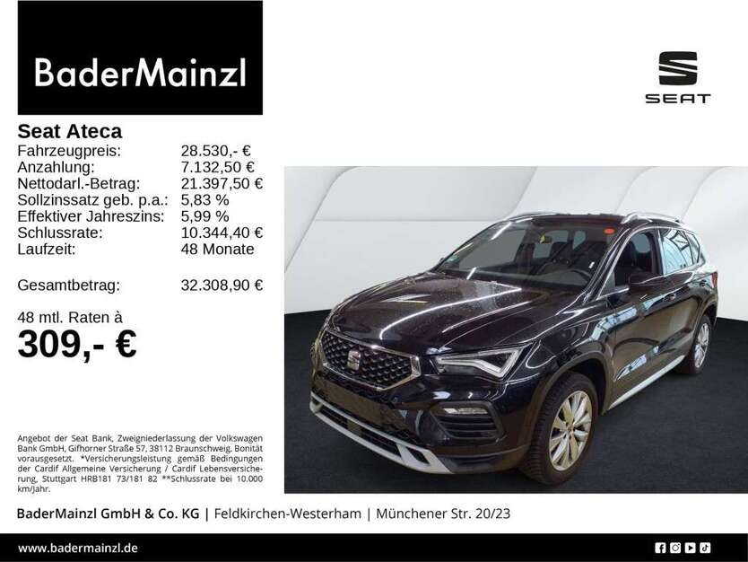 Seat Ateca 21.480 km 28.530 € Feldkirchen - Westerham 83620