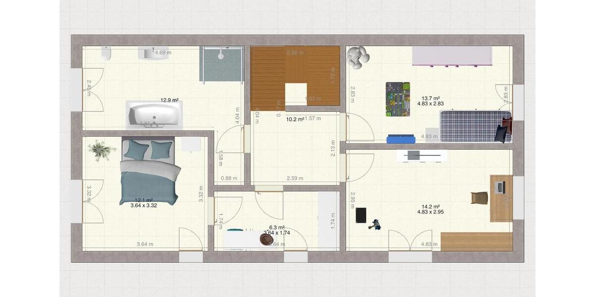 Doppelhaushälfte Aufhausen - 4 Zimmer, 135 m&sup2;, 1.350&euro; | Angebot:25229016