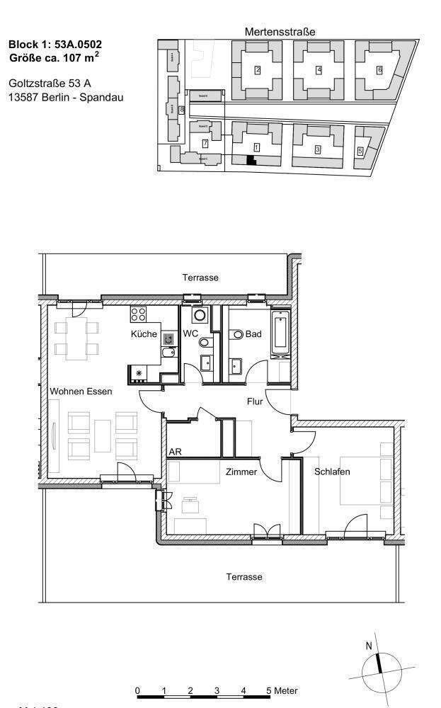 Wohnung zum Mieten in Berlin 1.443,56 € 106.93 m²