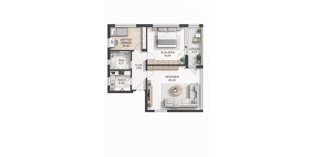 Etagenwohnung Bad Iburg - 3 Zimmer, 73 m&sup2;, 890&euro; | Angebot:25948822