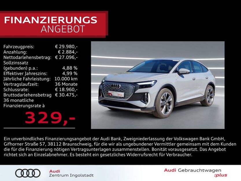 Audi Q4 e-tron 36.453 km 29.980 € Ingolstadt 85057