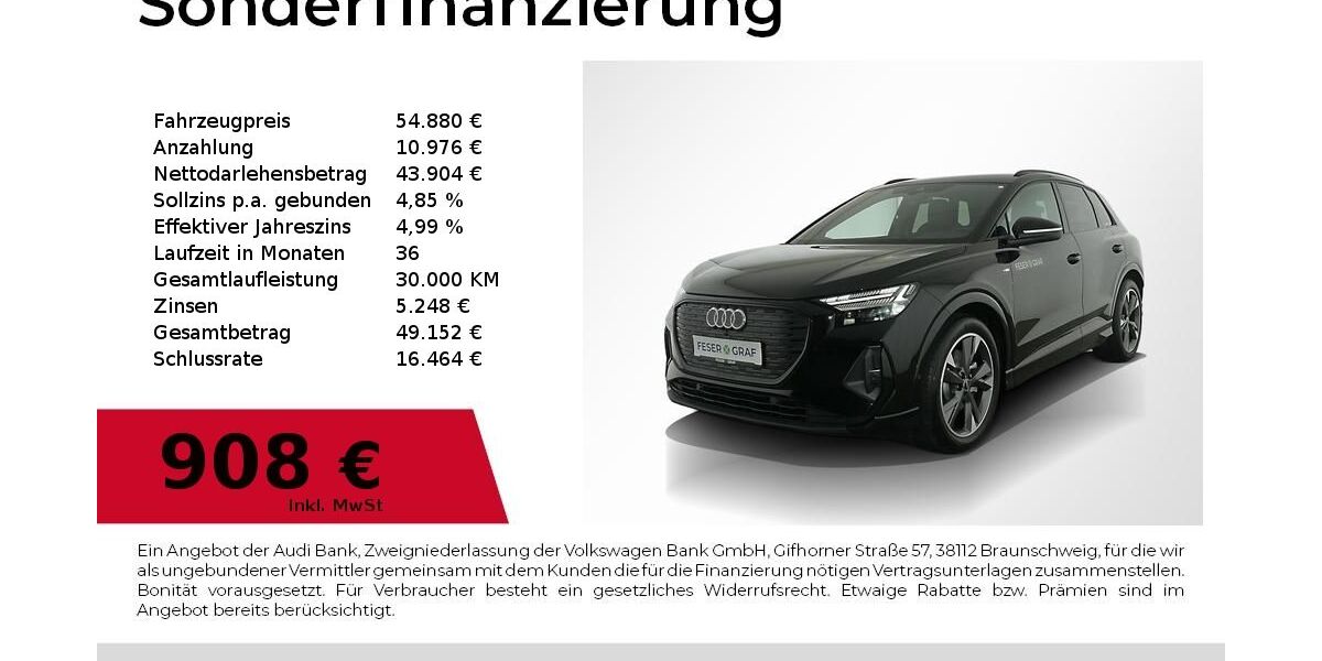 Audi Q4 e-tron 4.990 km 54.880 &euro; Nürnberg 90441