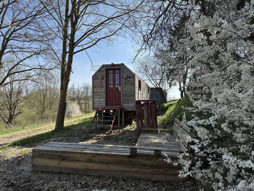 Tinyhaus Naturgrundstück 1652qm Landschaftsschutzgebiet ca90Min.von Berlin 1Nachbar Nebengebäude