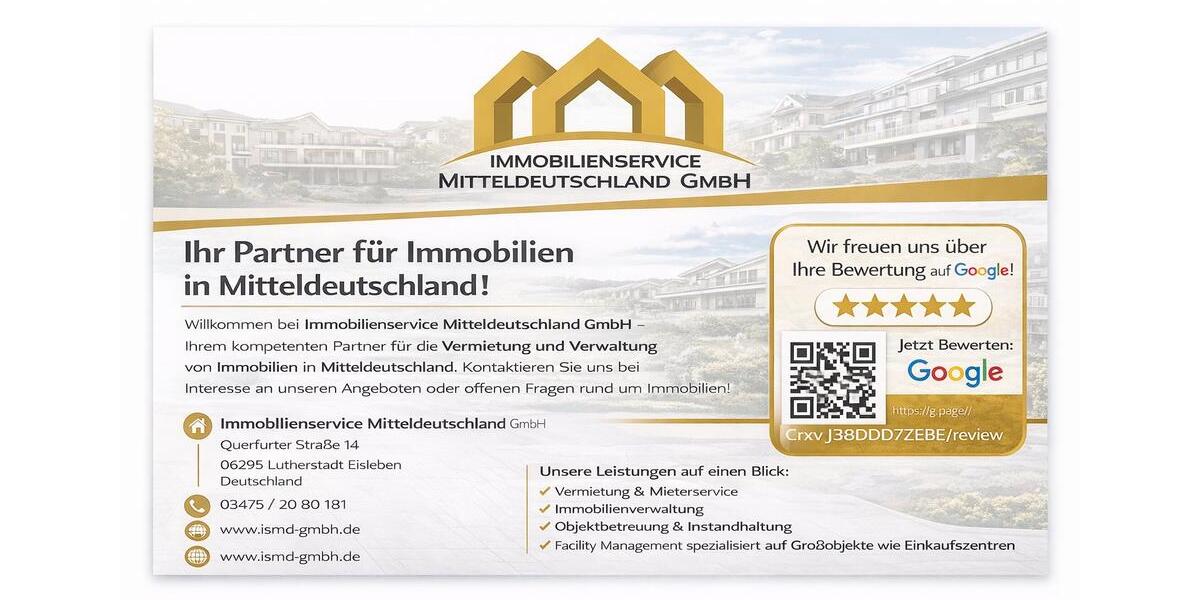 Erdgeschoßwohnung Hettstedt - 1 Zimmer, 46 m&sup2;, 279&euro; | Angebot:26659426