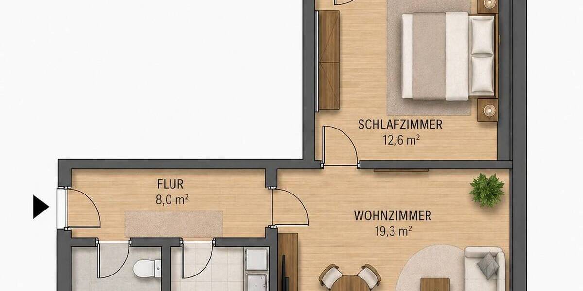 Etagenwohnung Bremerhaven Geestemünde - 2 Zimmer, 49 m&sup2;, 420&euro; | Angebot:26438042