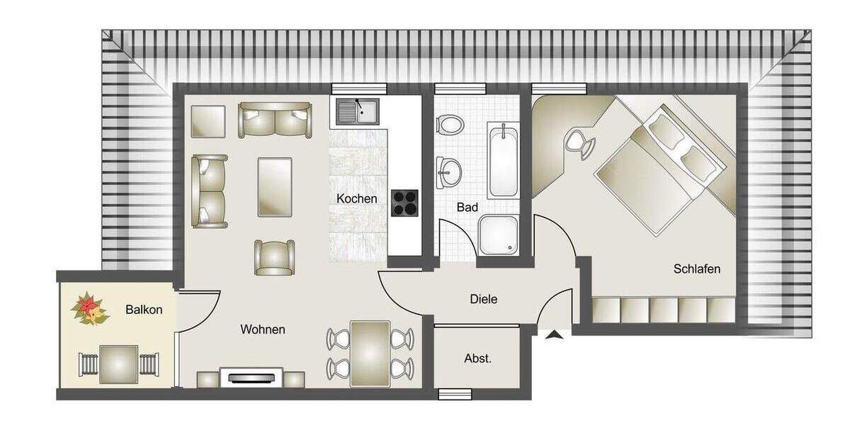 Etagenwohnung Rheine Dutum - 2 Zimmer, 59 m&sup2;, 160.000&euro; | Angebot:25742792