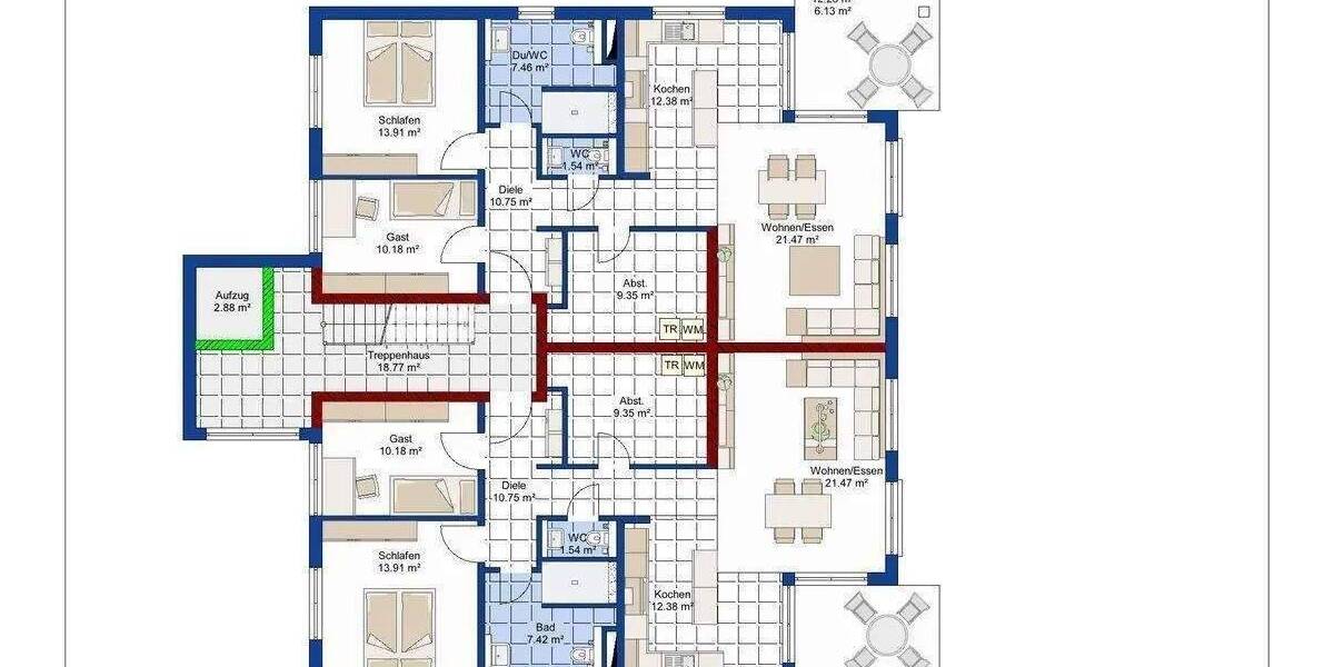 Terrassenwohnung Bad Kreuznach - 3 Zimmer, 95 m&sup2;, 376.890&euro; | Angebot:26879589
