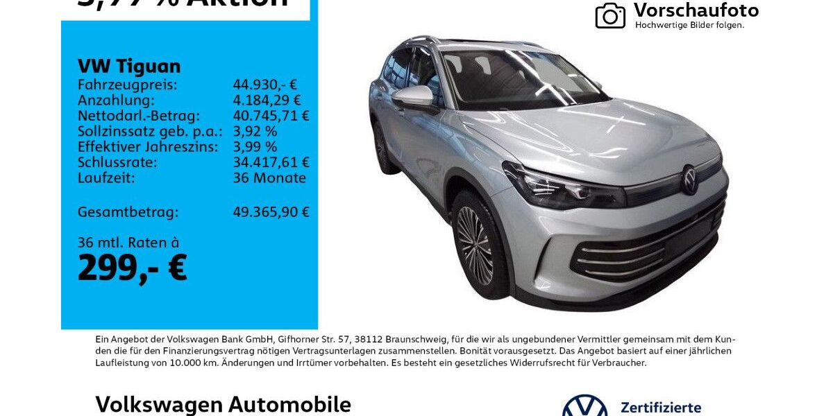 VW Tiguan 20.242 km 44.930 &euro; Leipzig 04277