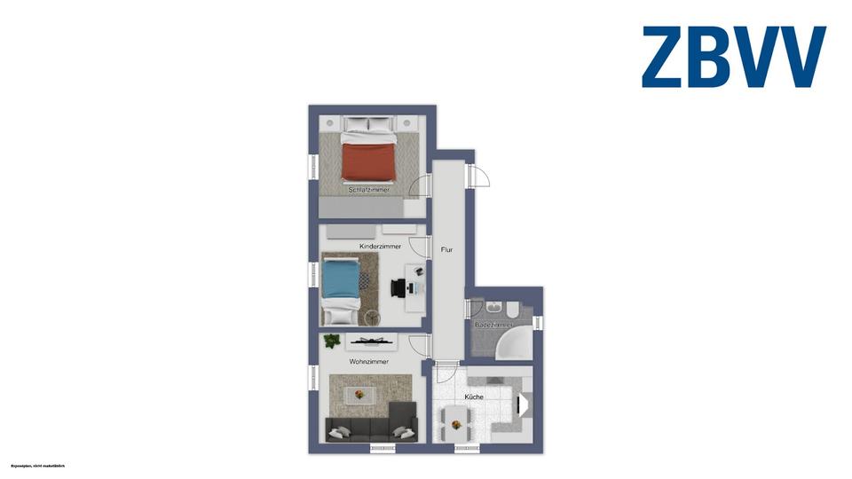 Etagenwohnung Wittenberg Lutherstadt - 3 Zimmer, 78 m&sup2;, 479&euro; | Angebot:26476535